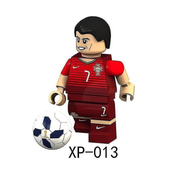 8 stk. Fodboldstjerne Figurer Messi Beckham Ronaldo Samle Byggeklods Minifigur Legetøj