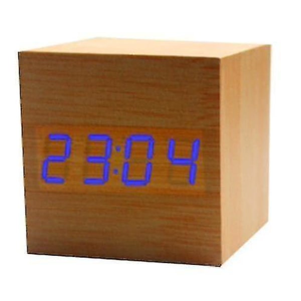 Gingko Cube Led Click Clock Alarm Clock With Sound Activation (time, Date & Temperature) Various Colours A10