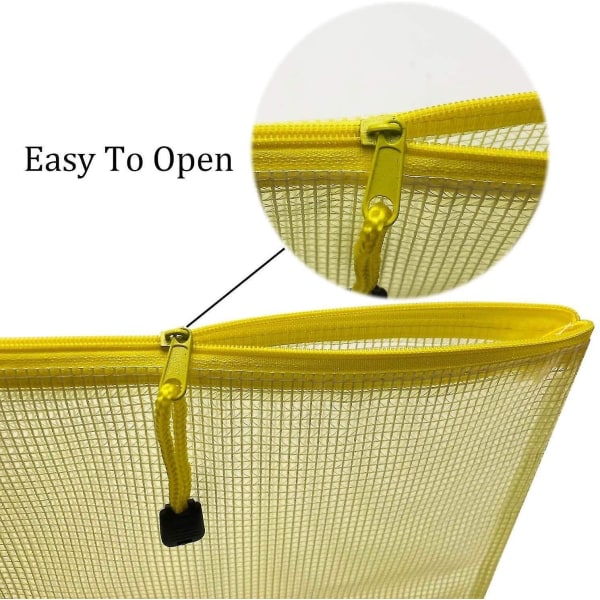 A5 Zip File Bag Mesh Document Plastic Wallet Folders Zipper Plastic Pockets (pack Of 12)