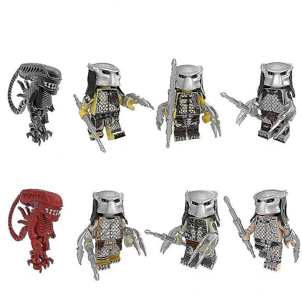8 stk. Predator Alien Samlede Byggeklodser Minifigurer Pædagogisk Legetøj til Børn