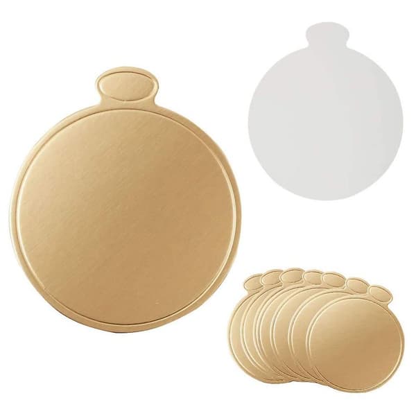Mini Kagebunde af Pap 100 stk. Gyldne Mousse Kageplader Kagepapir Dessertbræt Rectangle