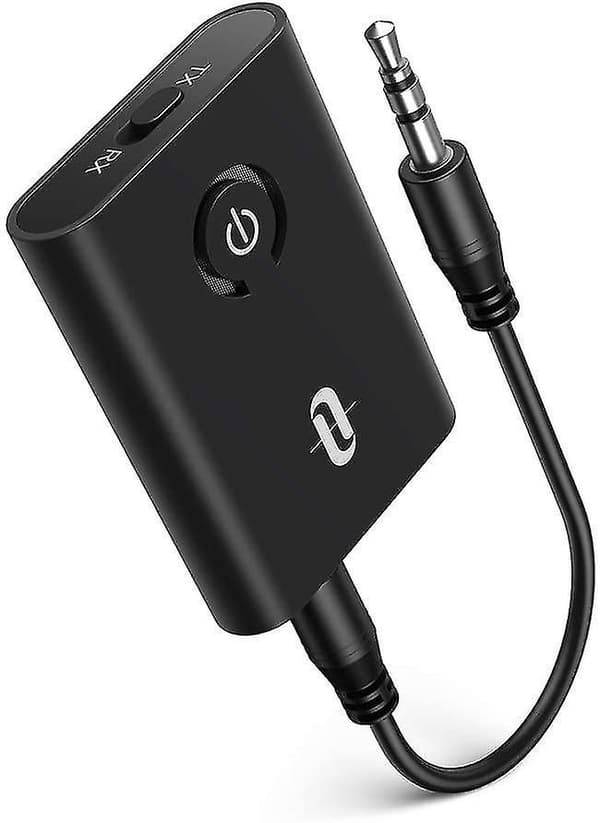 Bluetooth 5.0 Sender/mottaker, Taotronics 2-i-1 Trådløs 3,5 mm Lydadapter (aptX Lav Latens)