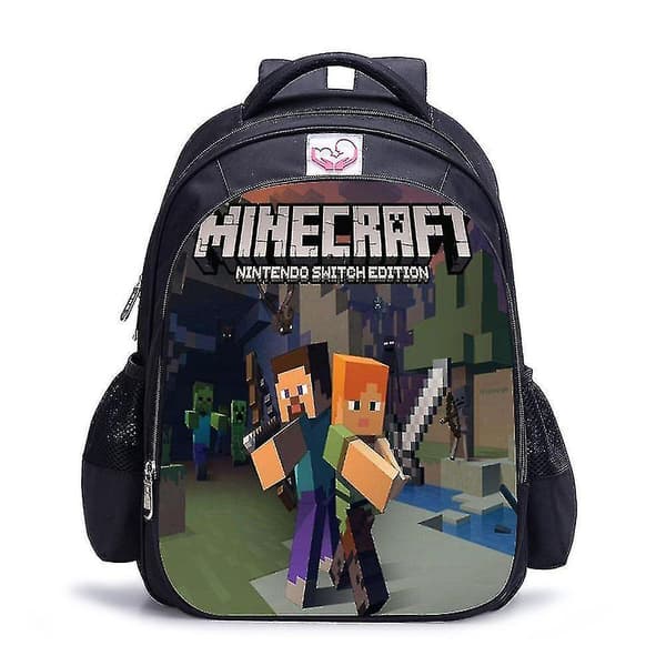 Minecraft waterproof children's backpack（Black）