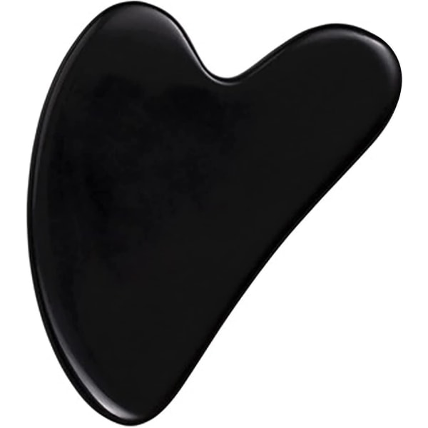 Fong Gua Sha Massageværktøj, Sort Obsidian Guasha-bræt til Ansigt & Krop, Naturlig Jade Sten Gua Sha Ansigtsværktøj, Ansigt