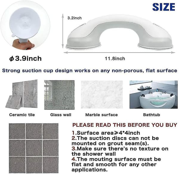 Suction Bathroom Grab Rails,  Hand Rail For Disabled,  Portable Mobility Aids Gift
