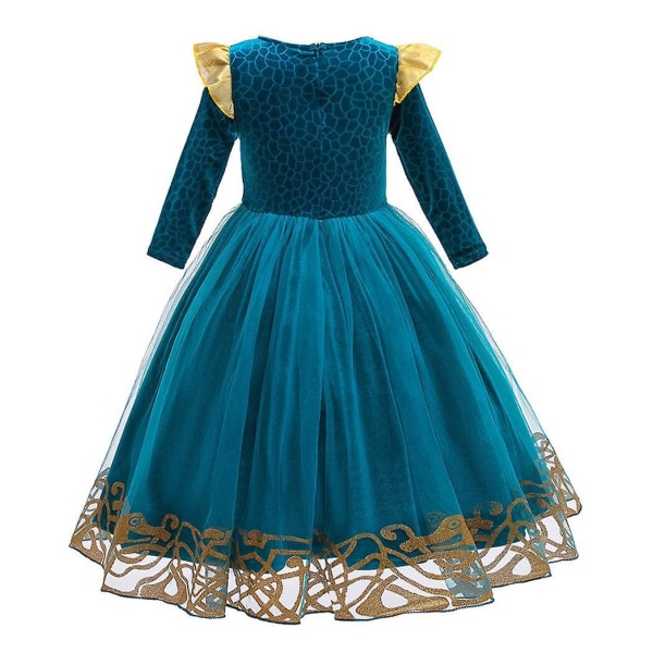 Winter Long Sleeve Fantasia Merida Princess Gothic Dress With Wig Kids Disguise Halloween Child  Lolita Girl Carnival Costume 140