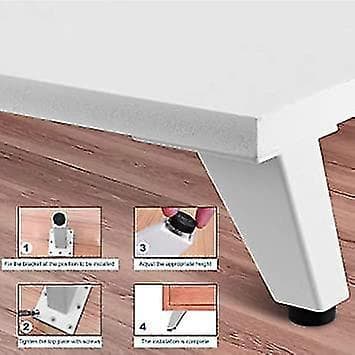 4 Stk. Møbelskabsben Aluminium Legering Møbelben Justerbare Ben