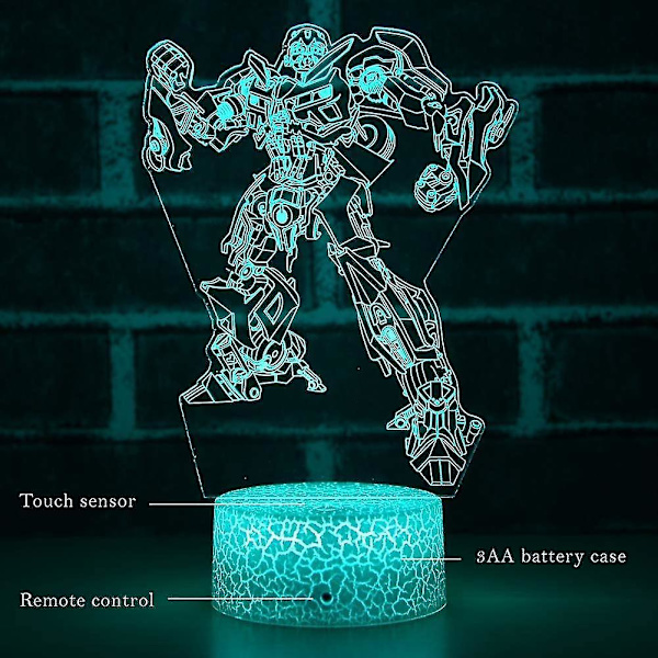 Transformers Bumblebee Robot Light Camaro Race Car Night Light Side Table Lamp