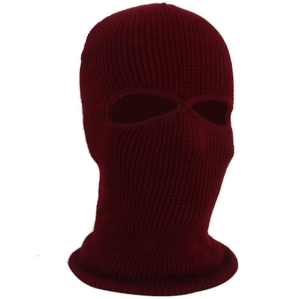 Adult's Balaclava Warm Two Hole Pullover Hat Wool Knitting Face Mask Navy