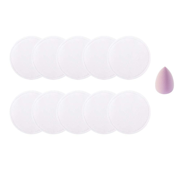 Vaskbare Makeup Pads, Ansigtsmakeupfjerner, 16 Makeupservietter af Bambus Blue