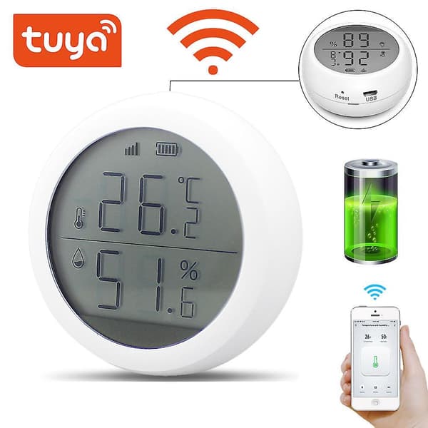 Tuya Wifi Temperatur- og Fugtighedssensor
