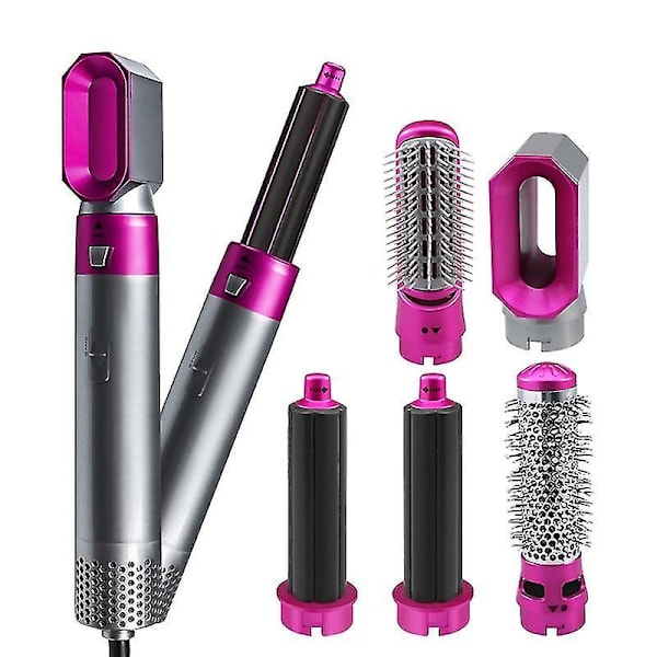 5 In 1 Hair Electric Hair Styler Hair Dryers Curler Straighteners Blow Dryer Brush Dry Set Rose EU