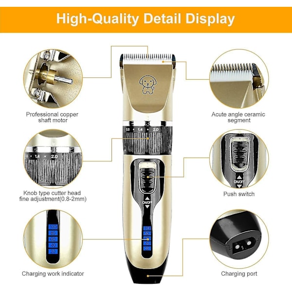 Electric Dog Grooming Clipper, Cordless Pet Grooming Kit Hair Clipper