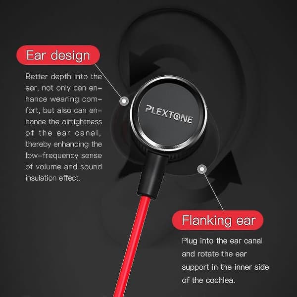 Plextone G15 3.5mm Wired In-ear Earphone Volume Control Game Headphone With Mic B