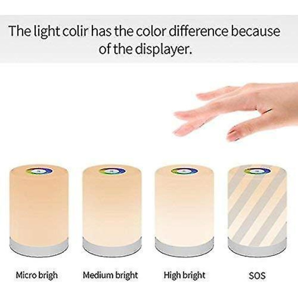 Led Night Light, Touch Control Chargeable Smart Bedside Table Lamp,dimmable Rgb Color Changing Modes For Kid Baby Bedroom,office And Camping, Acryloni
