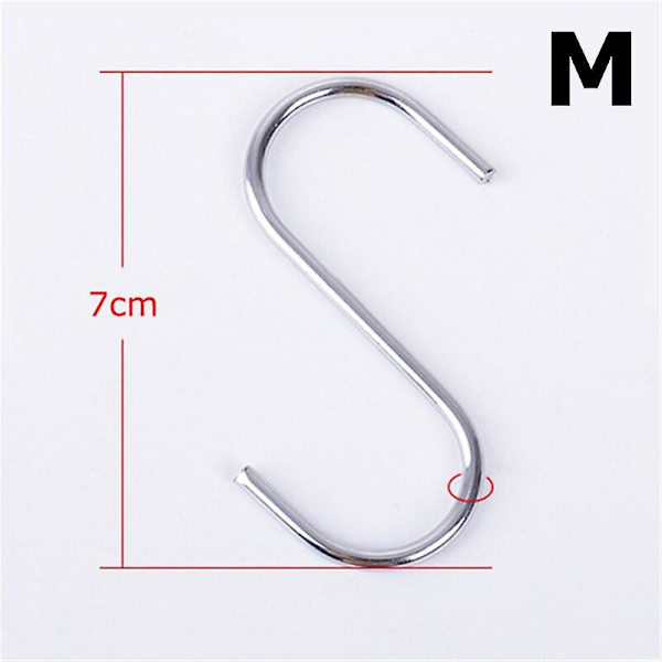 10pcs Stainless Steel S-shape Hanger Hook Clasp Holder Hooks Hanging Storage Tools M