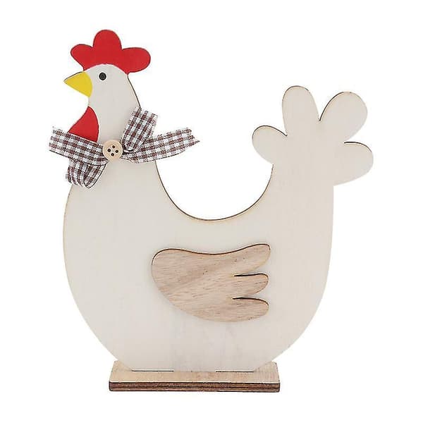 1pc Easter Chick Adornment Cartoon Easter Wooden Chick Ornament Creative Easter Chick Desktop Decor Creative Wooden Chick Crafts Decor For Home Office