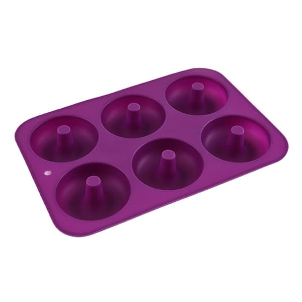 Fondantform Donuts Form Multi-brug Silikone Chokolade Cupcake Bageform Til Køkken Dark Purple