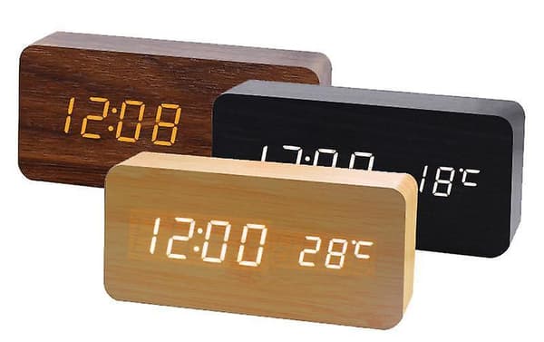 2022 New Simple Square Alarm Clock (display Time, Date And Temperature) In Various Colors
