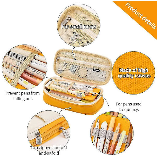 Large-capacity Pencil Case Storage Box Yellow