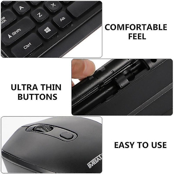 1 Set Slim Wireless Keyboard And Mouse Cordless Usb Keyboard And Silent Mouse