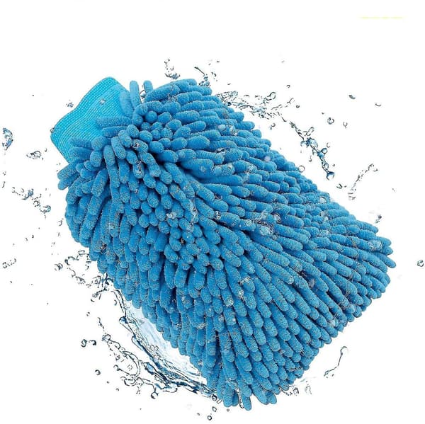 Car Wash Mitt 2 Pack Large Size Microfiber Wash Mitt Winter Light Blue Light blue