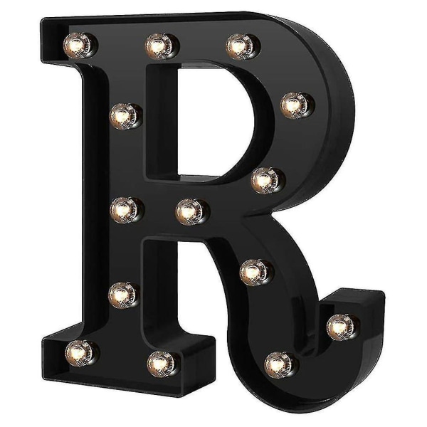 Nylig Designet LED Bokstavlys 26 Alfabet Svarte Dekorative Markiselamper For Bryllupsfest R
