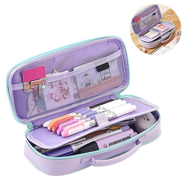 PCute Pencil Case Capacity Portable Multifunction Pen Bag With Compartments For Girls Kids Teen