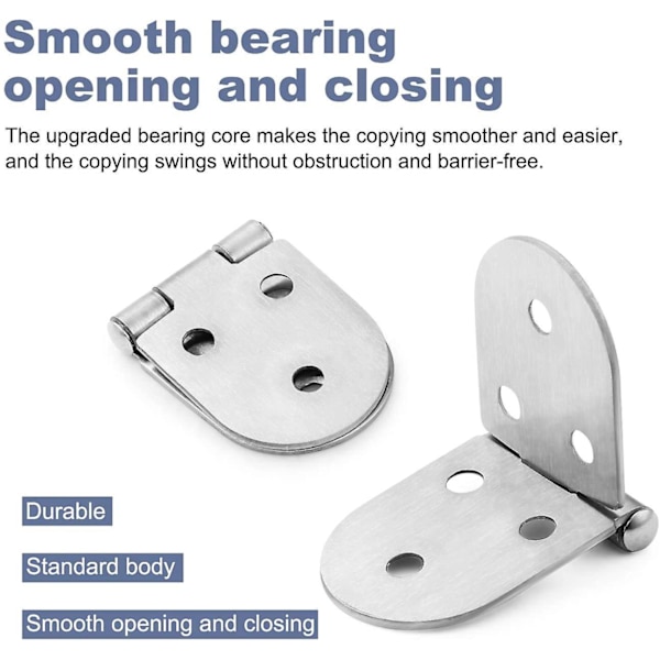 6pcs Folding Flip Top Hinge, Folding Hinges Metal Edge Backflap Cabinet Butt Hinges