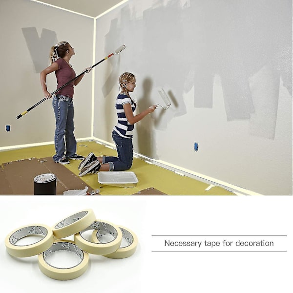 [5 Rolls] Masking Tape - 20mm20m - Accessory Tools For Decorating, Labeling, Painting - White