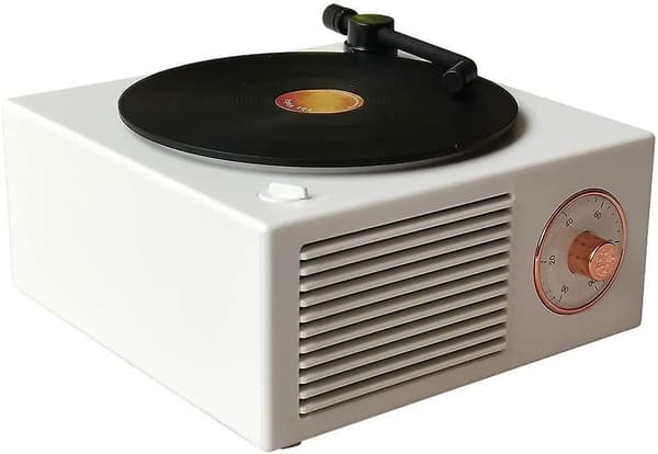 Record Player Style Bluetooth Speakerwhite