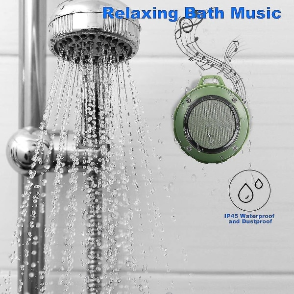 Outdoor Waterproof Bluetooth Speaker,wireless Portable Mini Shower Travel Speaker With Sub Green