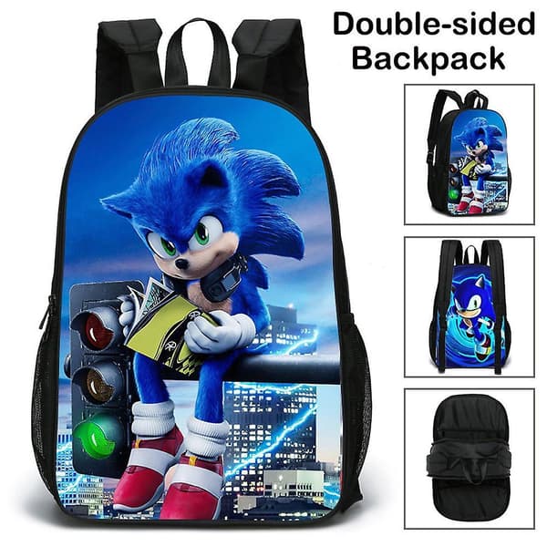 Double-sided schoolbag Sonic double-sided schoolbag primary and secondary school students sonic backpack color-3
