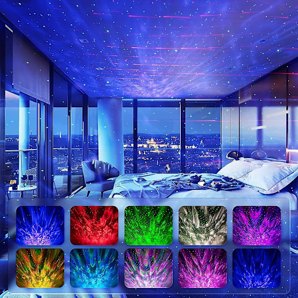 Star Projector, 3 In 1 Galaxy Night Light Projector With Remote Control, Bluetooth Music Speaker & 5 White Noises For Bedroom/party/home Decor B0 B