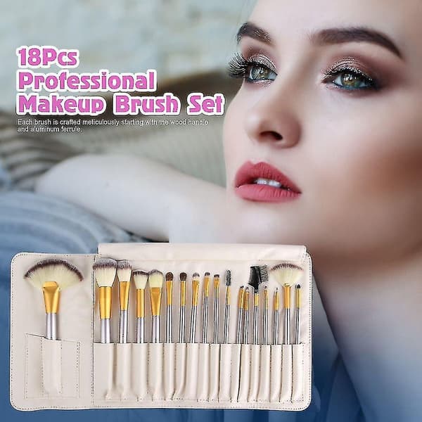 18 Pcs Makeup Brush Set With Different Function, Professional Kabuki S