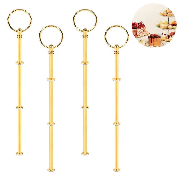 4 Sets 3 Tier Cake Stand Hardware,tiered Tray Hardware 3 Tier Cake Stand Fittings Hardware Dessert Serving Tray Stand Handle Hardware Fittings For Cak Gold