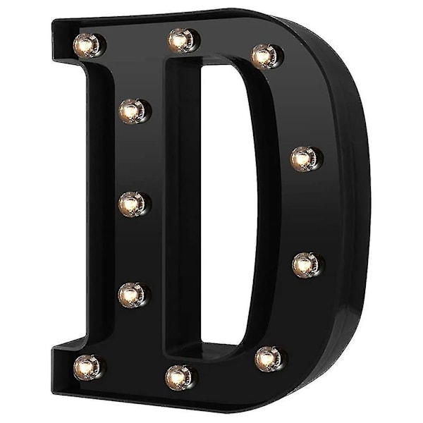 Newly Design Led Letters Lights 26 Alphabet Black Decorative Marquee Lamps For Wedding Party D
