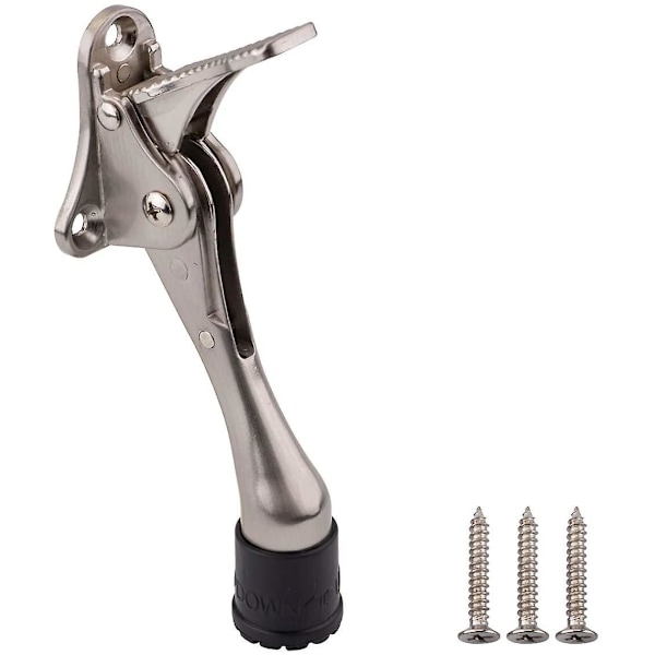 2 stk. 10 cm sparkdørstopper, satengnikkel silver