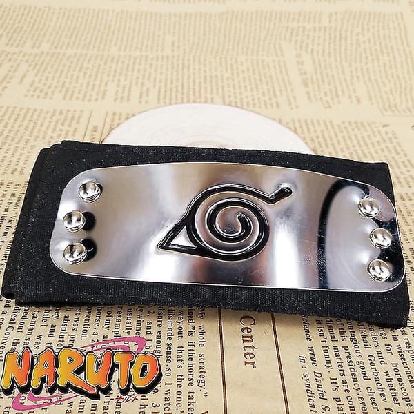 Naruto Pannebånd Med Cosplay Logo, Gullbelagt Ninja Hodeplagg G