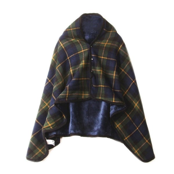 Bærbar Plaid Fleece Tæppe Dobbeltlags Tæpper Med Knap Tyk Multifunktionelt Varmt Vinterkastetæppe Til Sofa Seng B