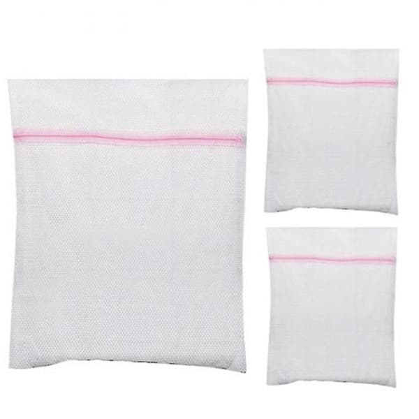 3pcs Set Clothes Wash Mesh Net Bag Pouch Basket For Washing Machine Laundry Bra Aid