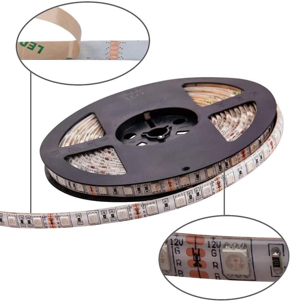 LED Strips RGB Lighting 5M 300 LEDS with 44 Keys IR Remote Control EU/UK adapter Plug EU Plug