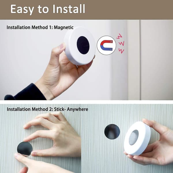 2pack Led Motion Sensor Night Light, Battery Powered Light Warm White