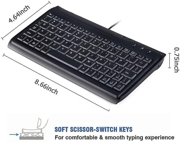 Super Mini Wired Keyboard, Full Size 78 Keys Keypad Small Portable Fit With Professio