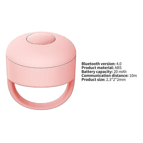Fjernutløser Multifunksjonell Sensitiv Driverfri Bluetooth4.0 Telefon Mini Fjernkontroll For Å Bla Om Sider Pink