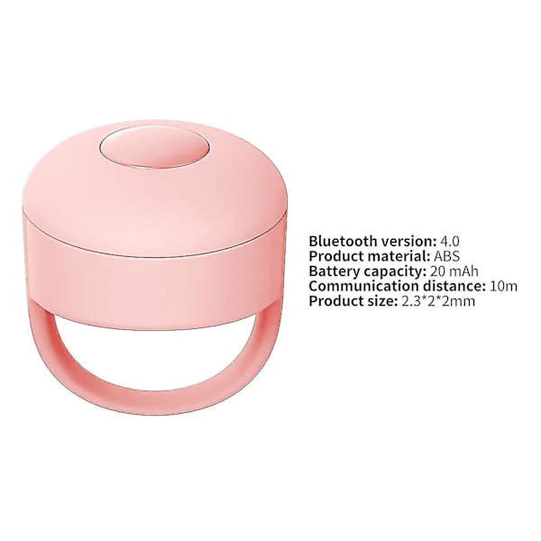Remote Shutter Multifunctional Sensitive Driver-free Bluetooth4.0 Phone Mini Remote Controller For Turning Pages Pink