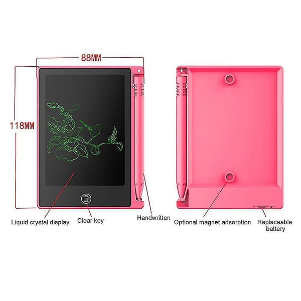 4.4 Inches Portable Lcd Writing Tablet Digital Drawing Graffiti Board With Pen White