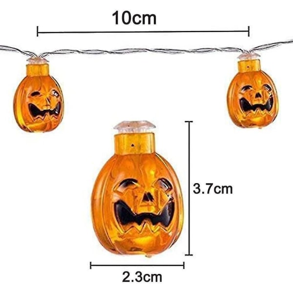 Halloween-koristekurpitsalyhtyketju, aurinkokennokäyttöinen lyhtyketju 6 m, 30 LED-valoa, ulkokoristevalot patiolle ja puutarhaan