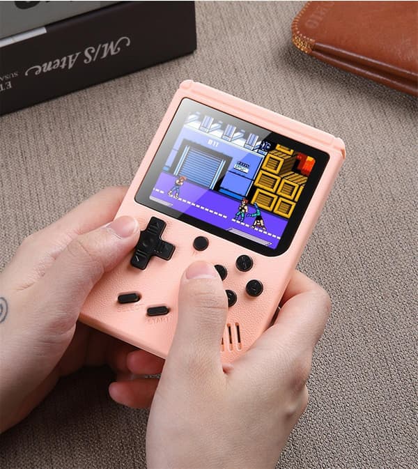 Handheld Game Console Retro Mini Game Console Gameboy With 400 Classic Games Pink