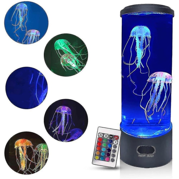 LED Manet Lava Lampe Hjemmekontor Skrivebord Nattbordslampe Stemnings USB Nattlys